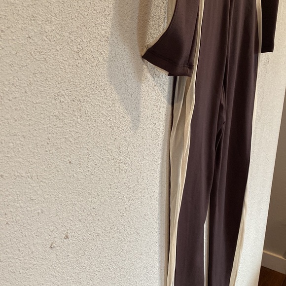 Brown and nude jumpsuit. - Picture 6 of 11